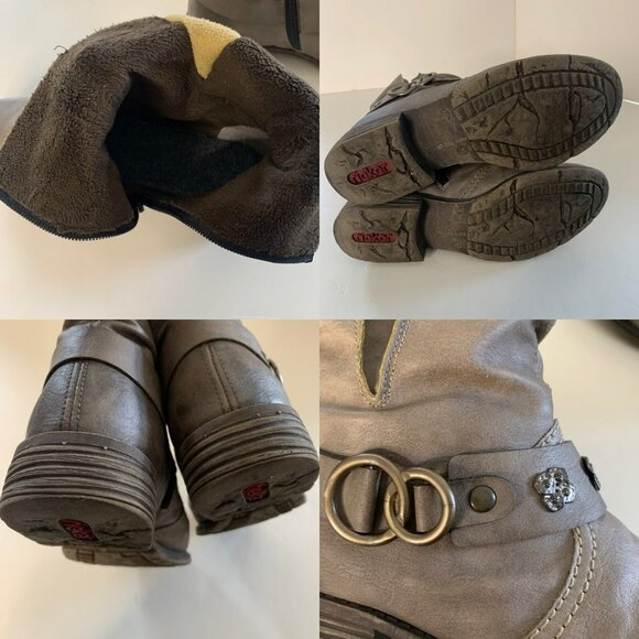 Rieker Peggy 98 Beige Leather Ankle Boots - Picture 6 of 9